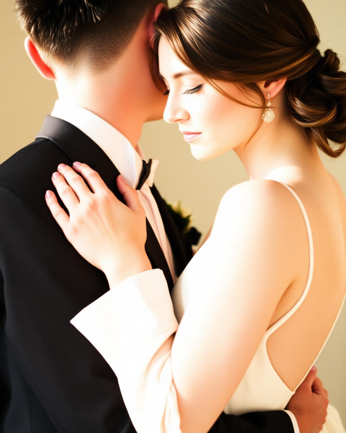 Paula e Thiago abraçados